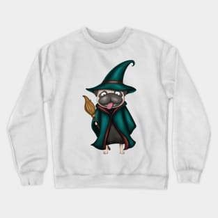 Cute Pug In Witch Costume Crewneck Sweatshirt